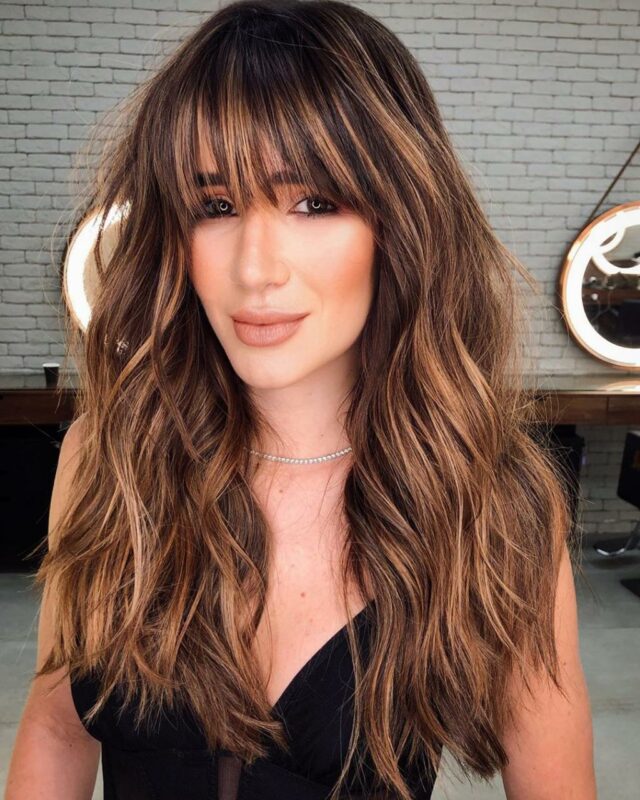 50 Prettiest Long Layered Haircuts With Bangs For 2023 - Hair Adviser