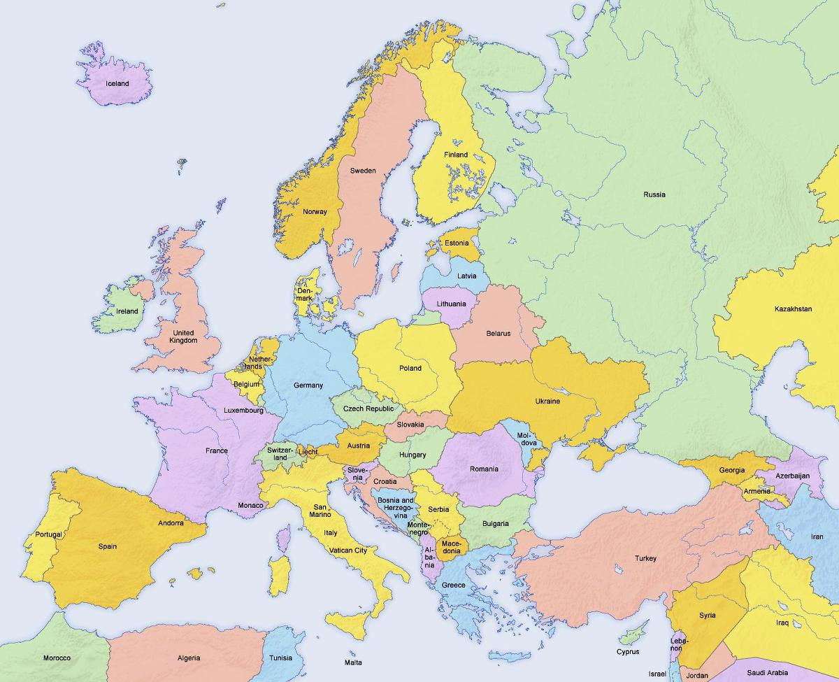유럽 지도 자세히 살펴보기