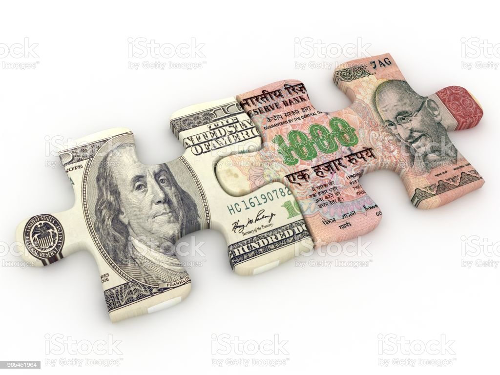 인도 루피 우리 달러 돈 교환 퍼즐 환전소에 대한 스톡 사진 및 기타 이미지 - 환전소, 글로벌 비즈니스, 보험 - Istock