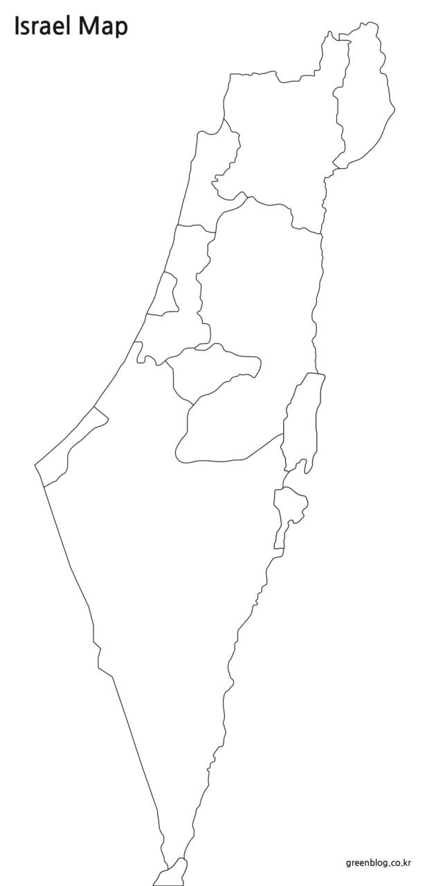 이스라엘 지도 3가지 종류 무료 다운로드 - Greenblog